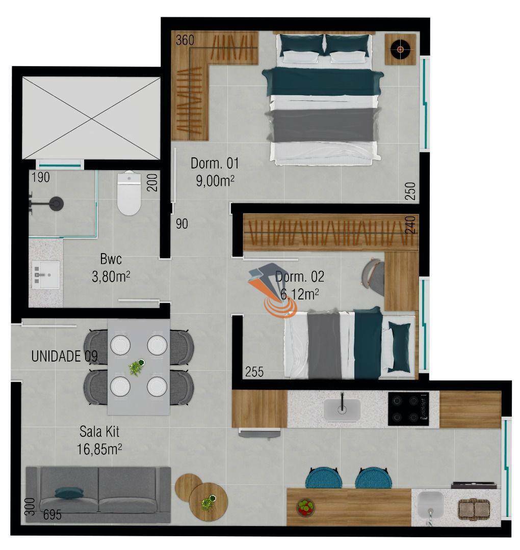 Apartamento à venda com 2 quartos, 43m² - Foto 4