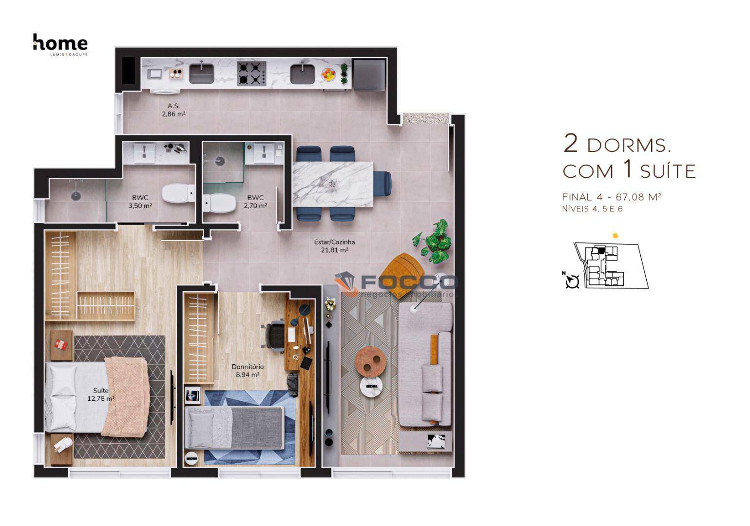 Apartamento à venda com 2 quartos, 71m² - Foto 11