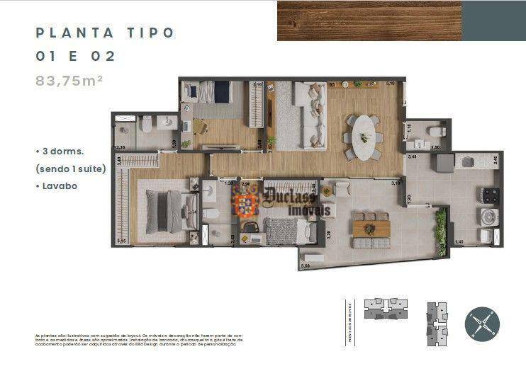 Apartamento à venda com 2 quartos, 83m² - Foto 3