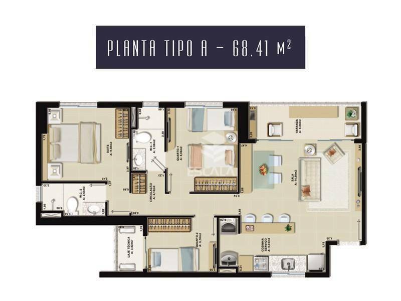 Apartamento à venda com 3 quartos, 68m² - Foto 97