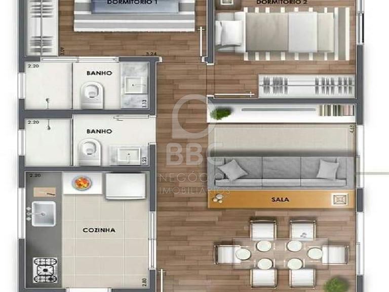 Apartamento à venda com 2 quartos, 60m² - Foto 4