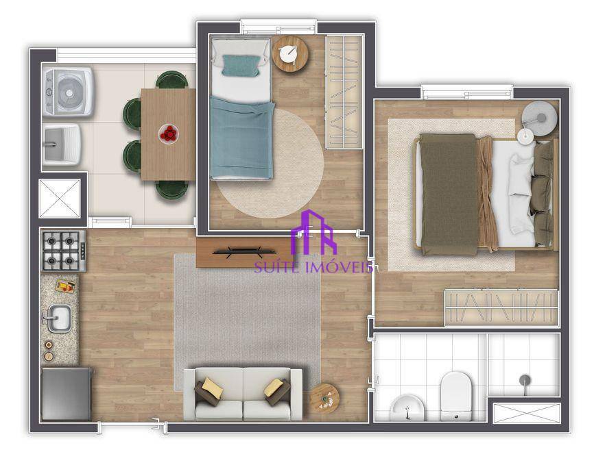 Apartamento à venda com 2 quartos, 48m² - Foto 1