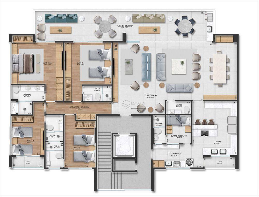 Apartamento à venda com 3 quartos, 115m² - Foto 39