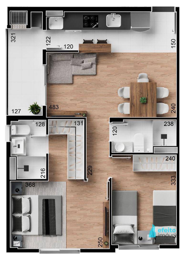 Apartamento à venda com 2 quartos, 58m² - Foto 8