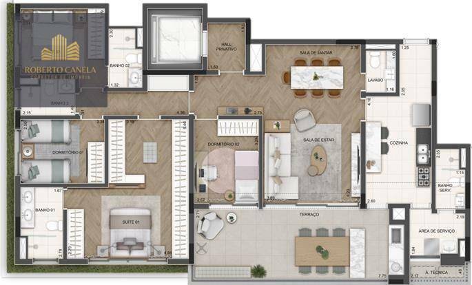 Apartamento à venda com 4 quartos, 167m² - Foto 1