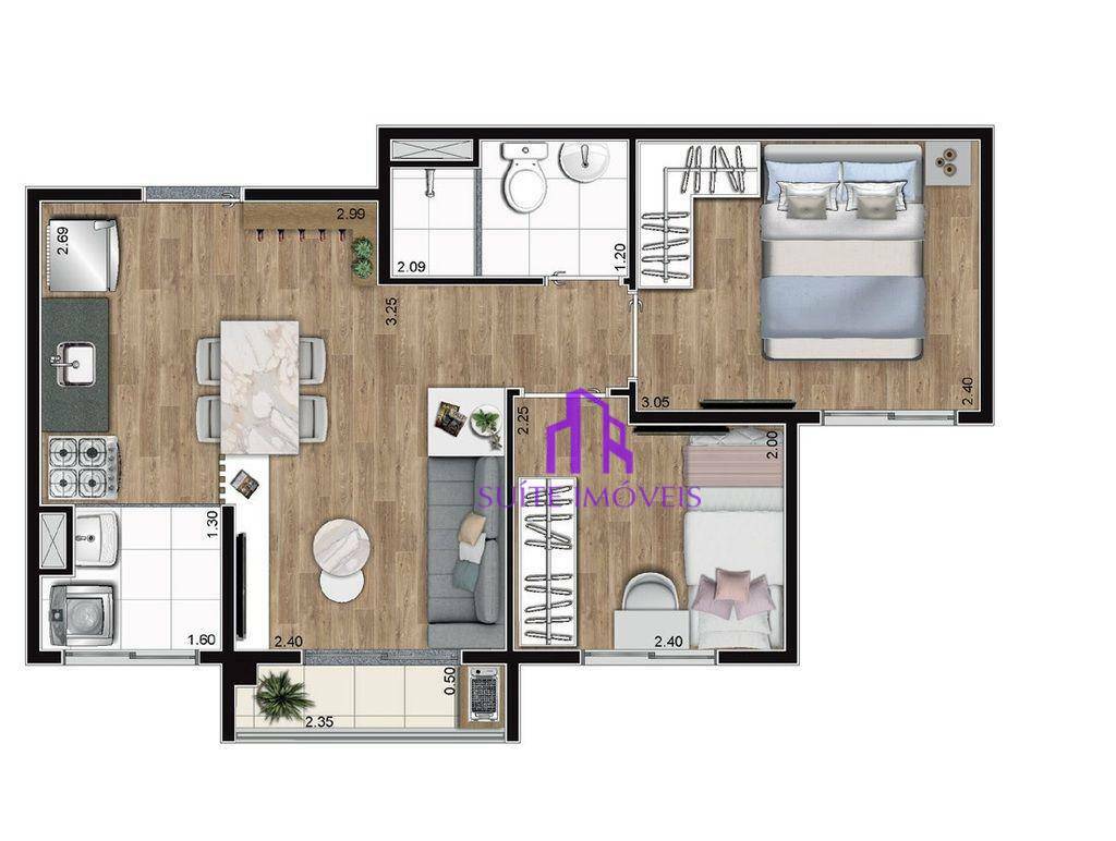 Apartamento à venda com 2 quartos, 41m² - Foto 1