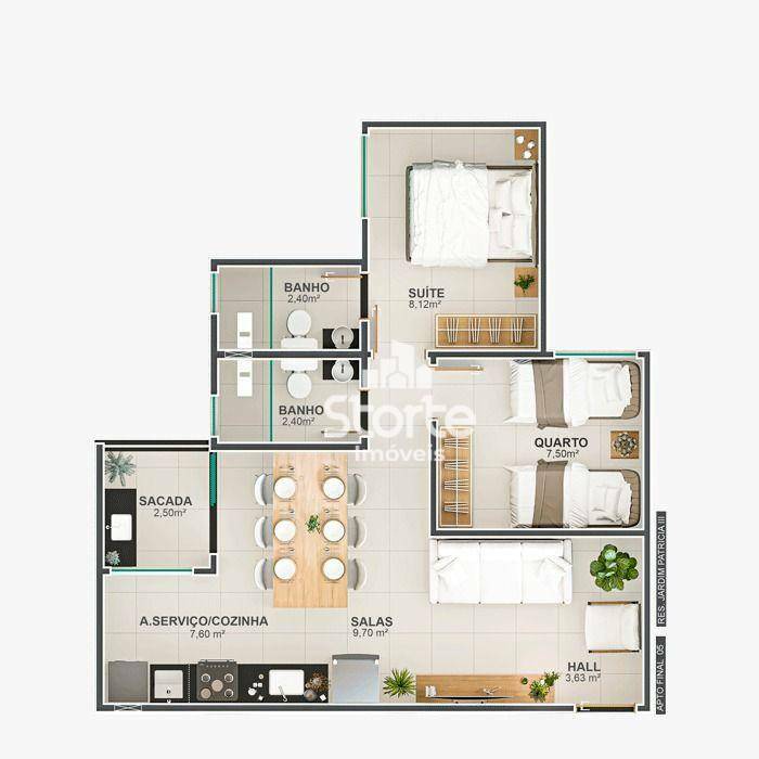 Apartamento à venda com 2 quartos, 53m² - Foto 11