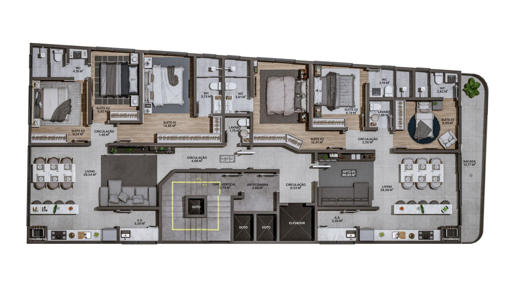 Apartamento à venda com 3 quartos, 92m² - Foto 14