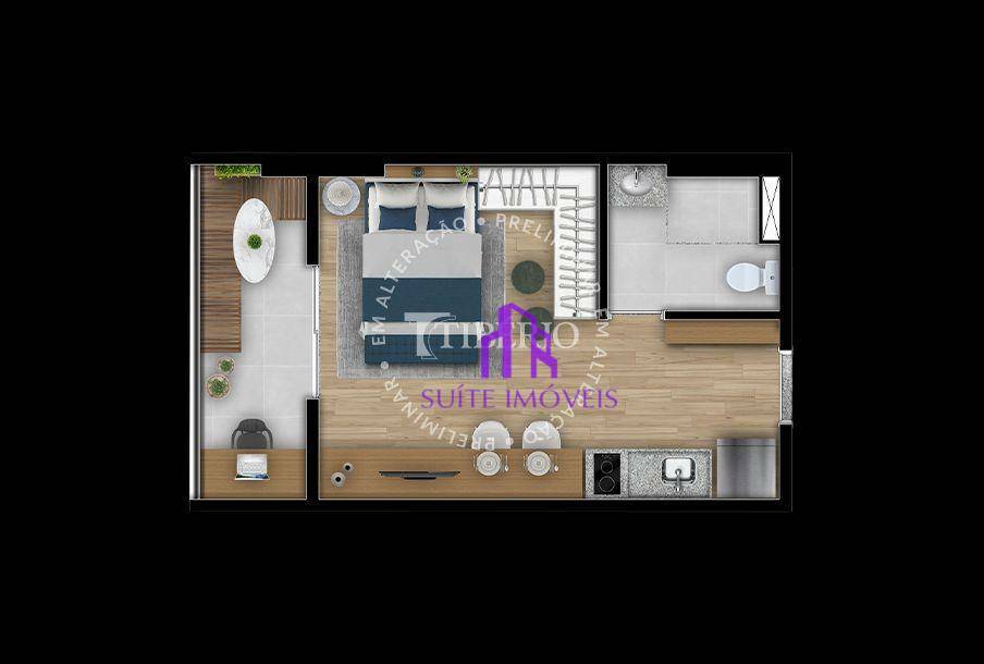 Apartamento à venda com 1 quarto, 33m² - Foto 9