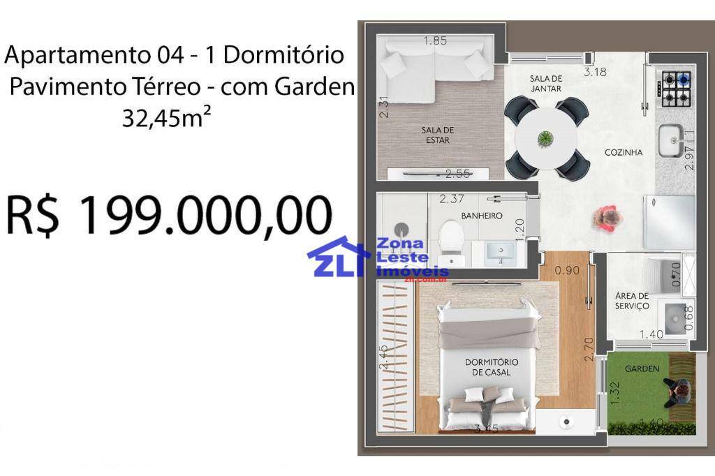 Apartamento à venda com 1 quarto, 32m² - Foto 2