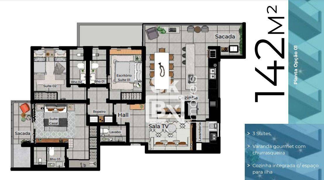 Apartamento à venda com 3 quartos, 142m² - Foto 29