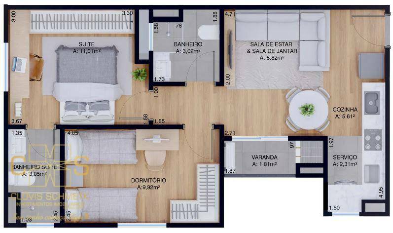 Apartamento à venda com 1 quarto, 54m² - Foto 11