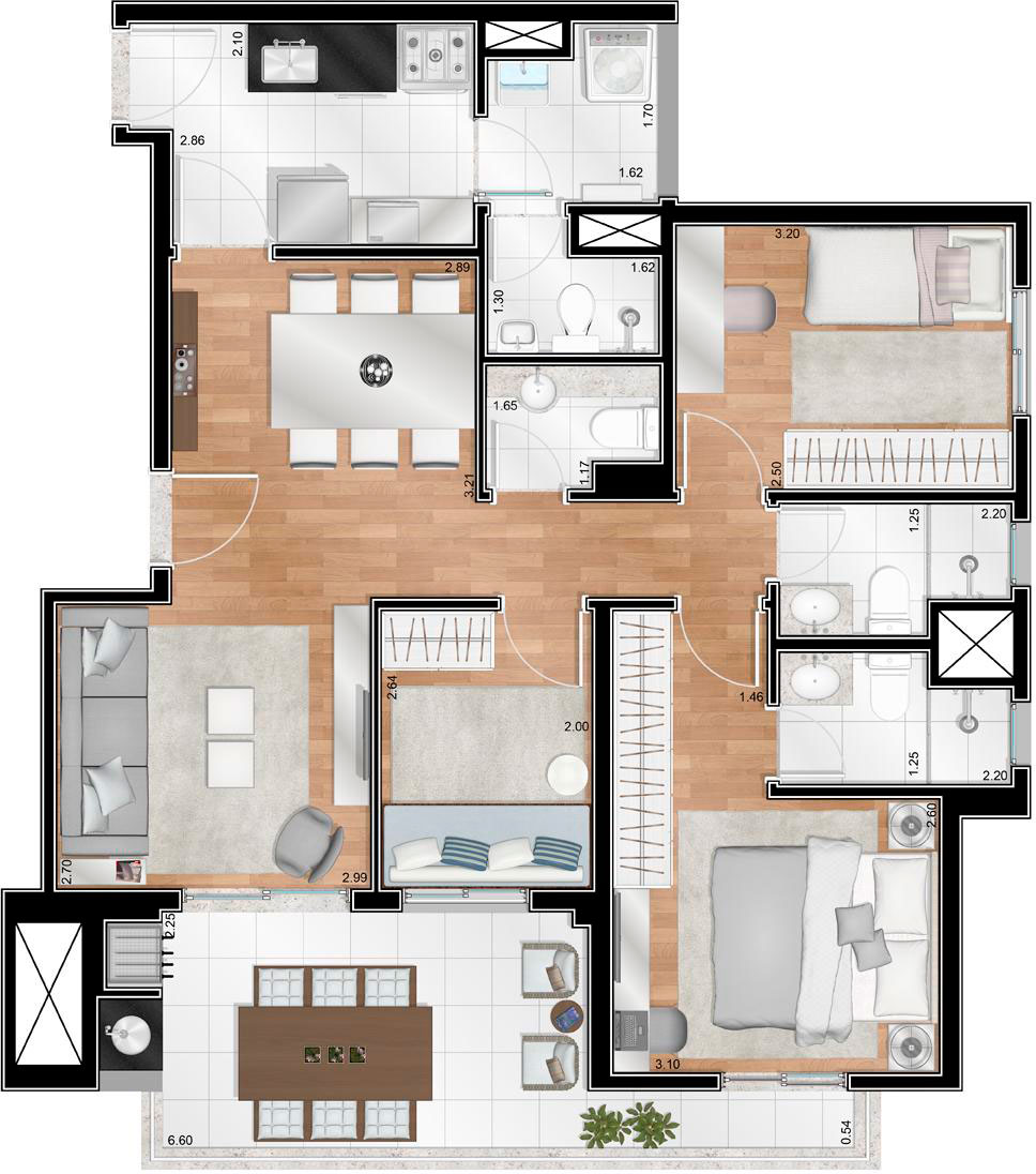 Apartamento à venda com 3 quartos, 88m² - Foto 3