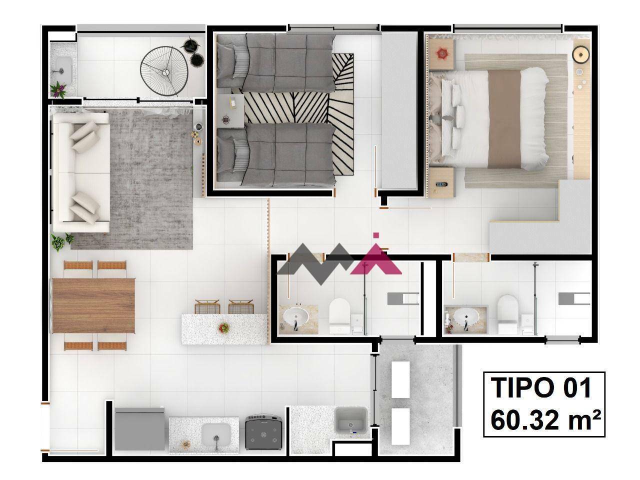Apartamento à venda com 2 quartos, 62m² - Foto 22