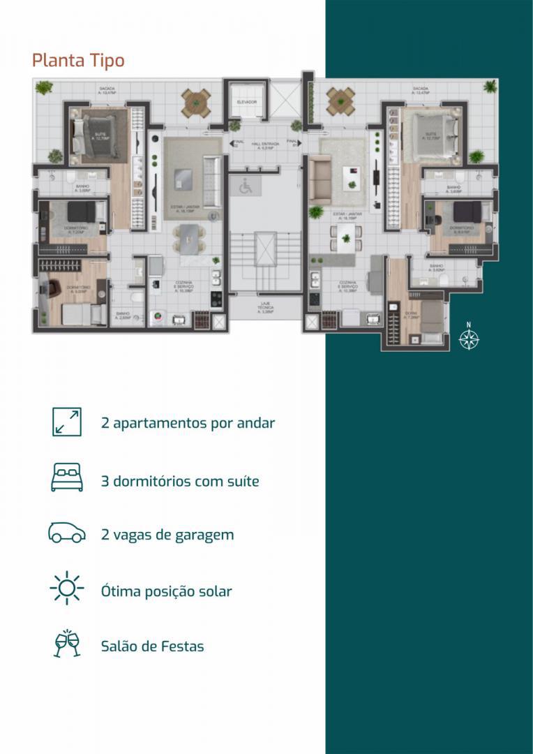 Apartamento à venda com 3 quartos, 92m² - Foto 3