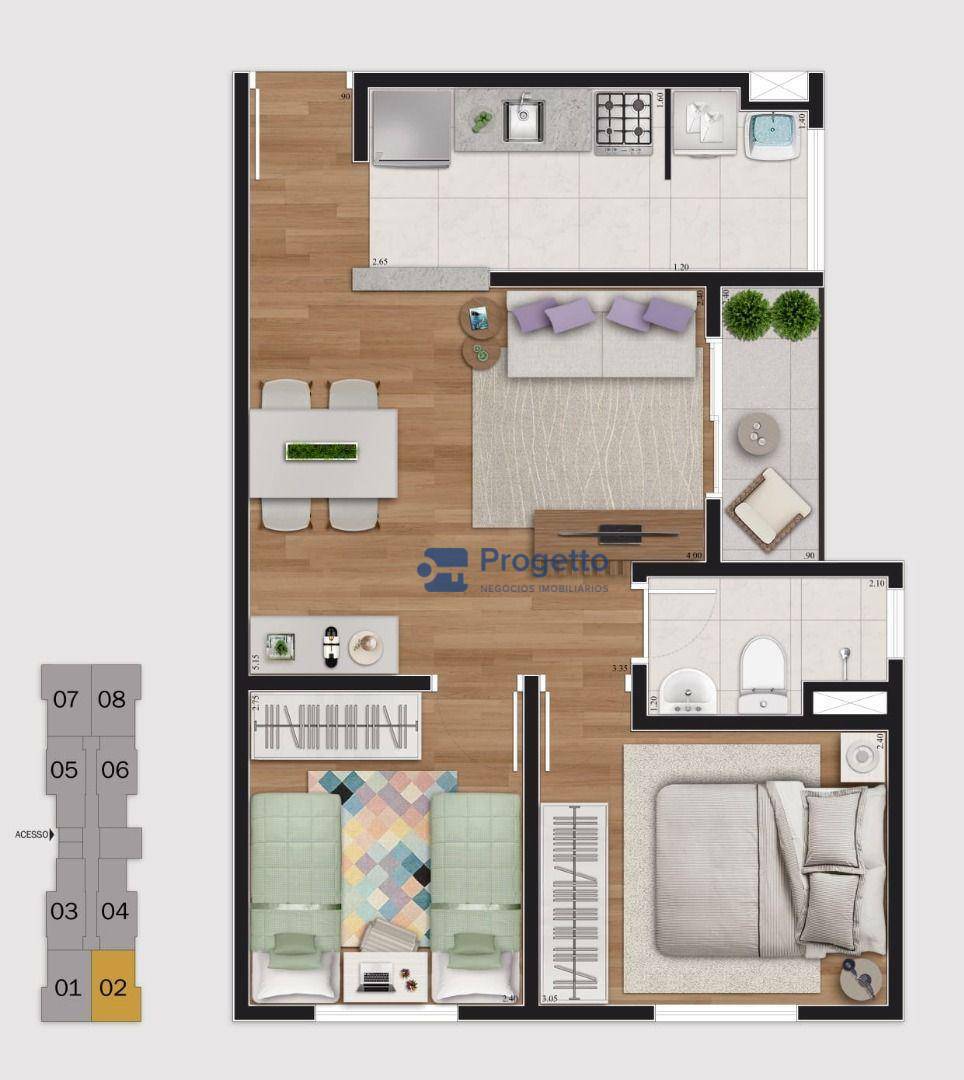 Apartamento à venda com 2 quartos, 45m² - Foto 4