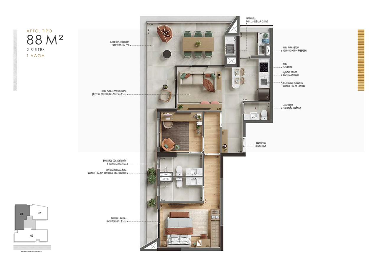 Apartamento à venda com 2 quartos, 88m² - Foto 4