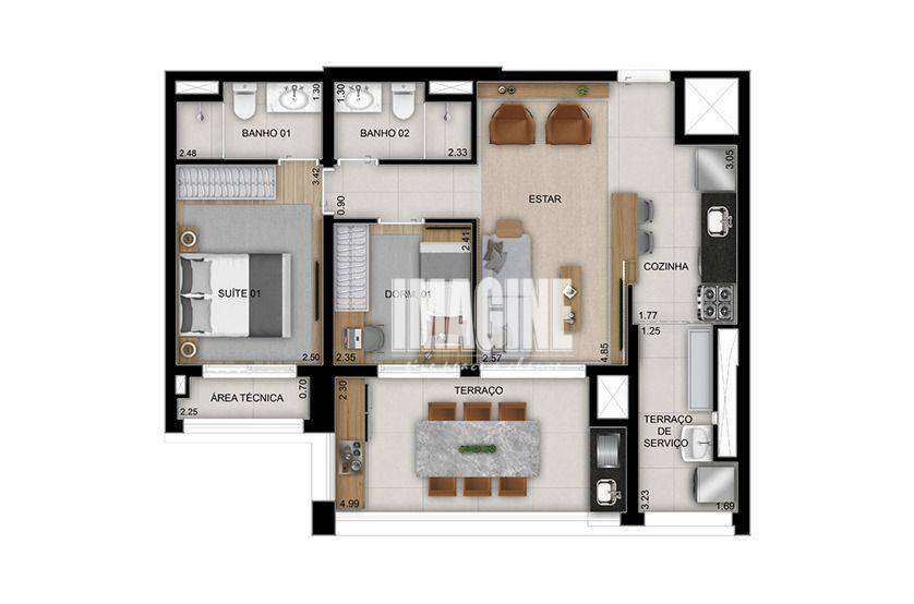 Apartamento à venda com 2 quartos, 71m² - Foto 3