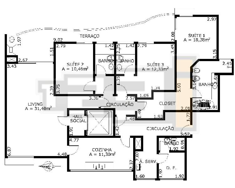 Apartamento à venda com 3 quartos, 156m² - Foto 4