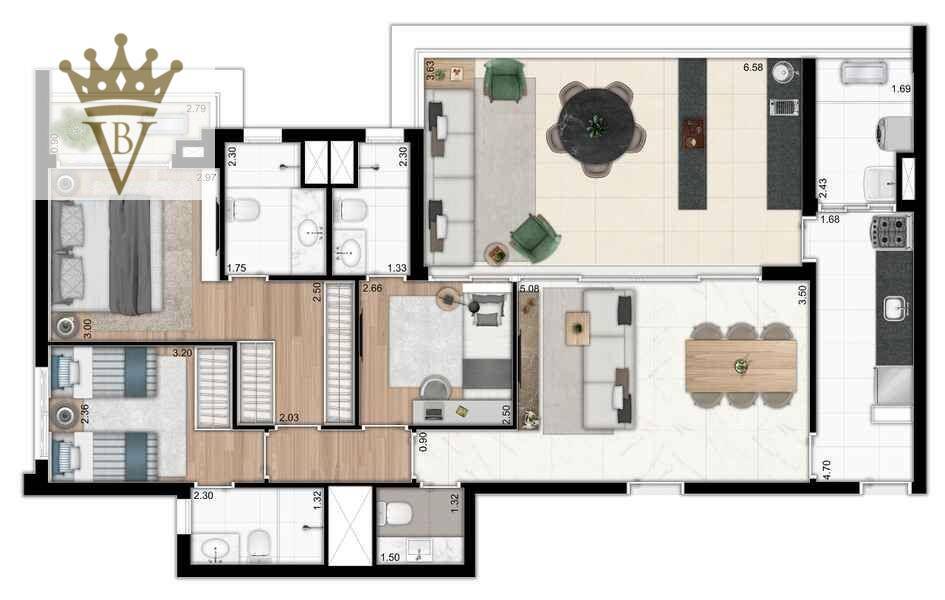 Apartamento à venda com 3 quartos, 121m² - Foto 17