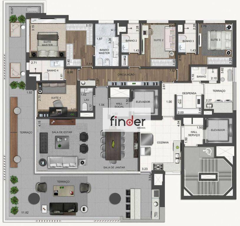 Apartamento à venda com 4 quartos, 252m² - Foto 21