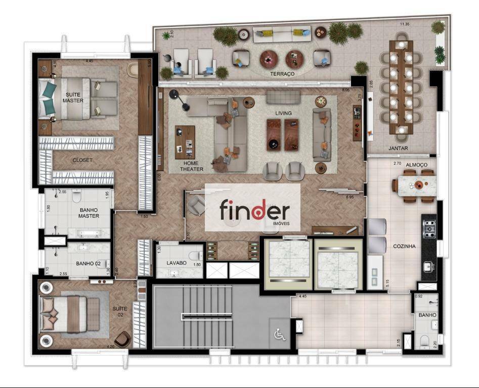 Apartamento à venda com 2 quartos, 195m² - Foto 13