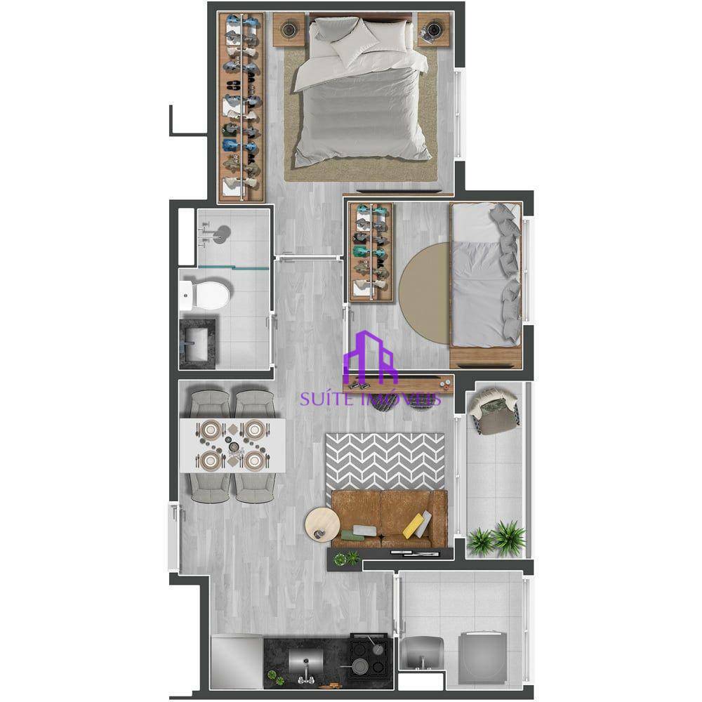 Apartamento à venda com 1 quarto, 29m² - Foto 2