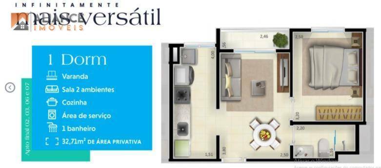 Apartamento à venda com 1 quarto, 32m² - Foto 3