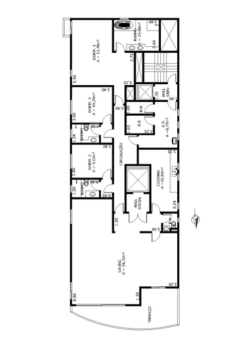 Apartamento à venda com 3 quartos, 222m² - Foto 3