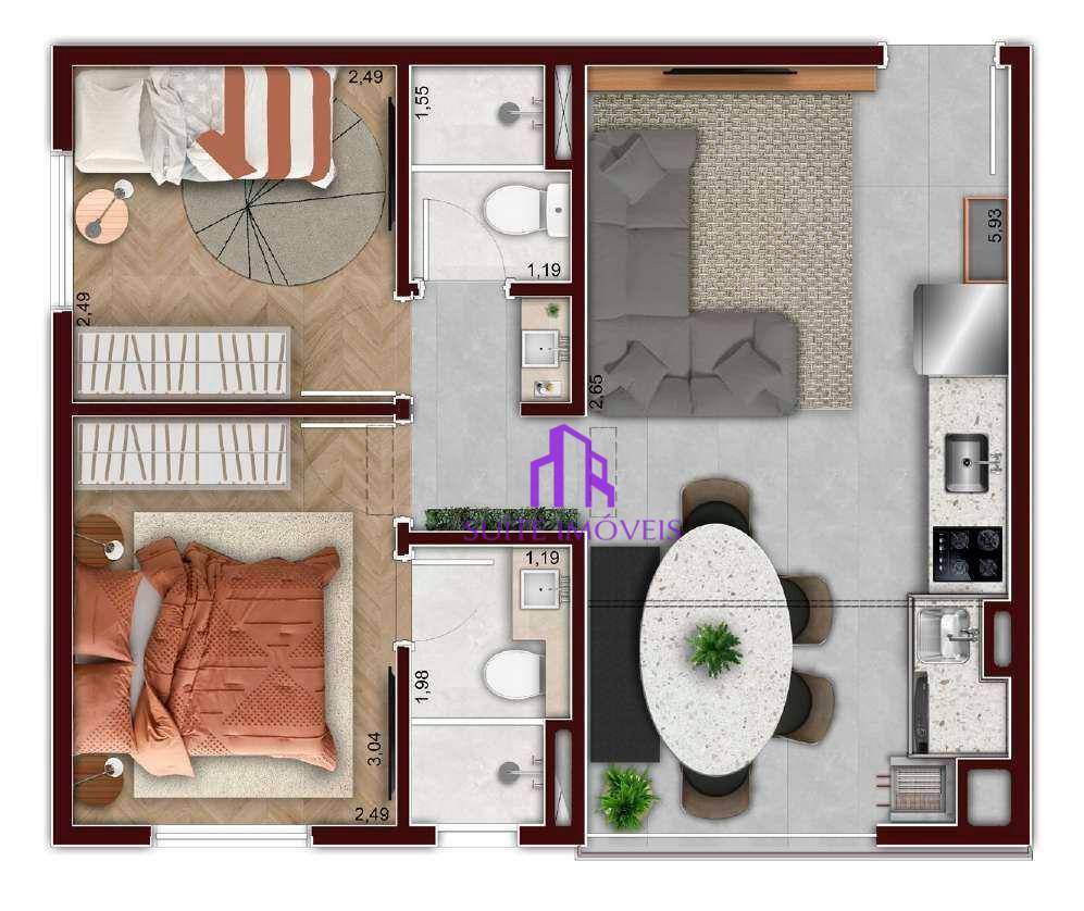 Apartamento à venda com 2 quartos, 49m² - Foto 7