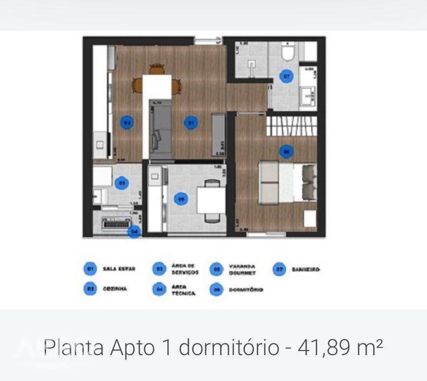Apartamento para alugar com 1 quarto, 42m² - Foto 2