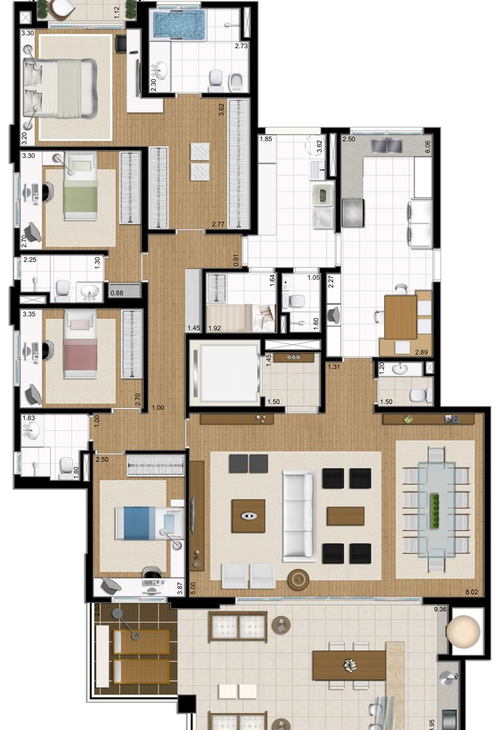 Apartamento à venda com 4 quartos, 213m² - Foto 8