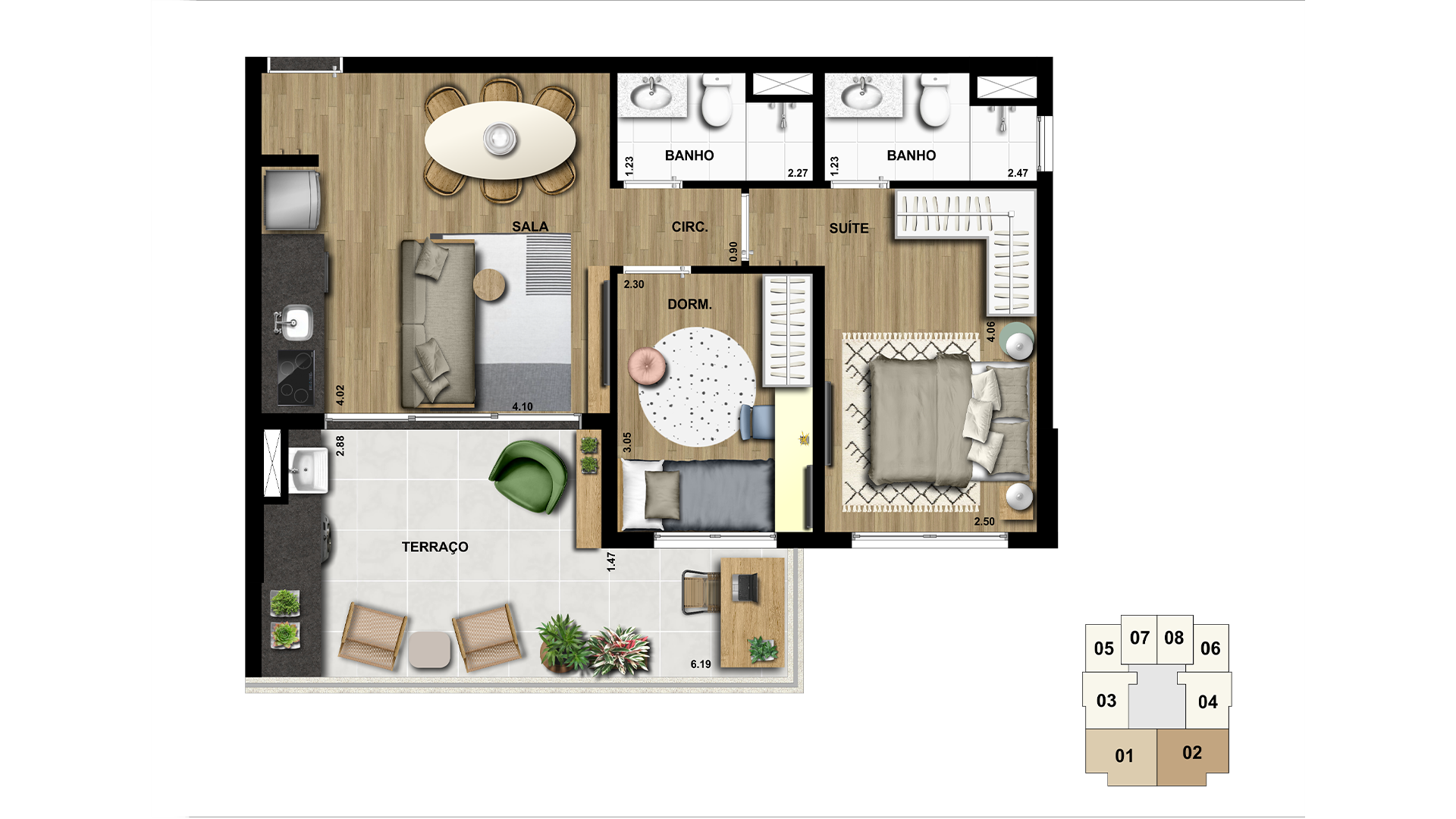 Apartamento à venda com 2 quartos, 65m² - Foto 2