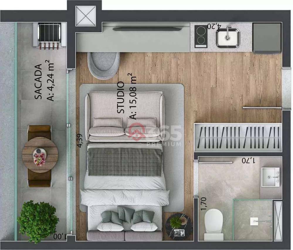 Kitnet e Studio à venda com 1 quarto, 21m² - Foto 15