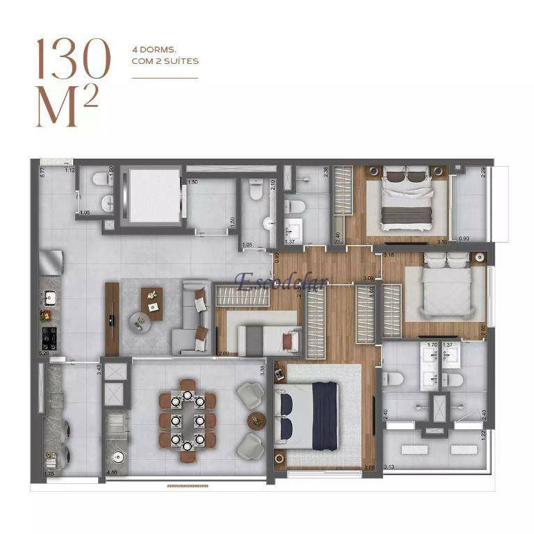 Apartamento à venda com 4 quartos, 130m² - Foto 6