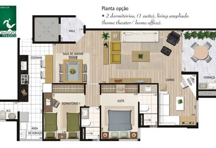 Apartamento à venda com 2 quartos, 103m² - Foto 2