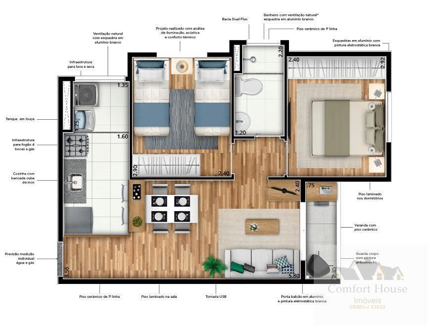 Apartamento à venda com 2 quartos, 42m² - Foto 20