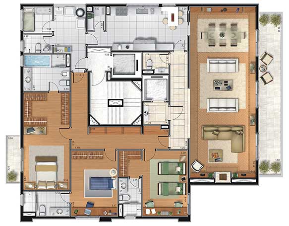 Apartamento à venda com 3 quartos, 229m² - Foto 2