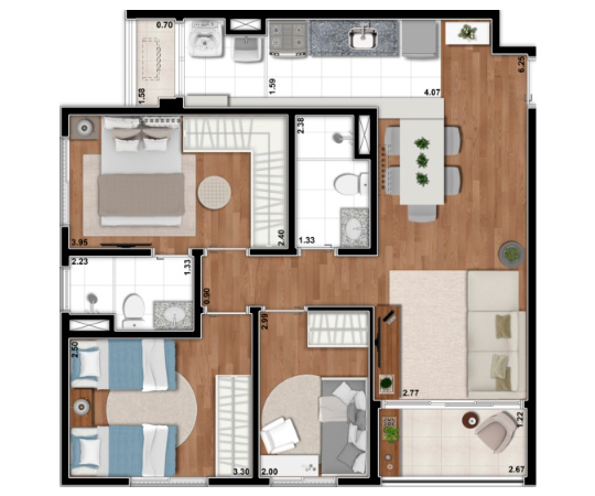 Apartamento à venda com 3 quartos, 70m² - Foto 14