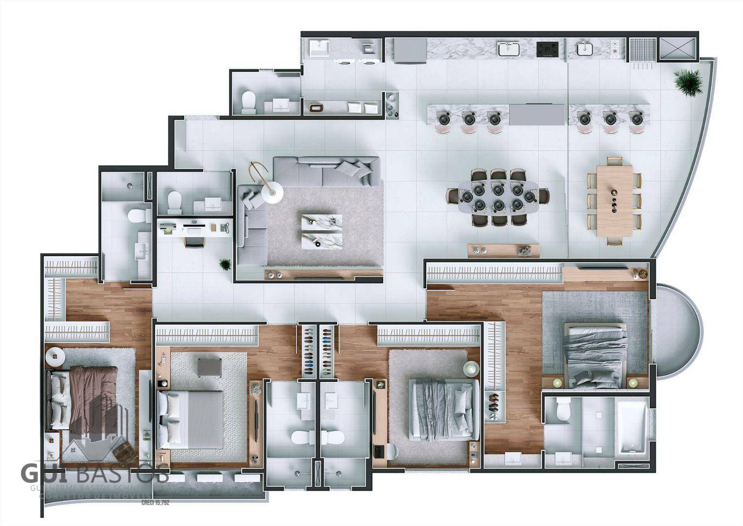 Apartamento à venda com 4 quartos, 180m² - Foto 13