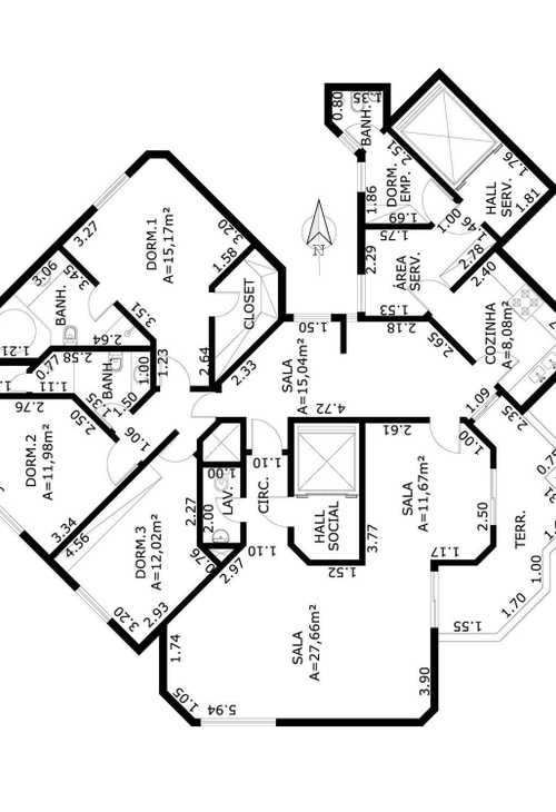 Apartamento à venda com 3 quartos, 172m² - Foto 3