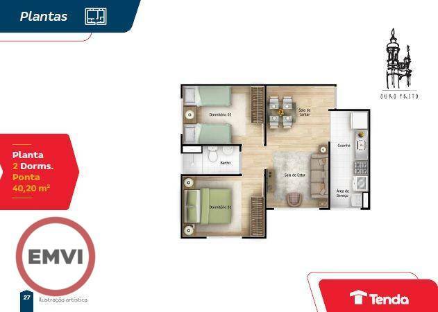 Apartamento à venda com 2 quartos, 41m² - Foto 13