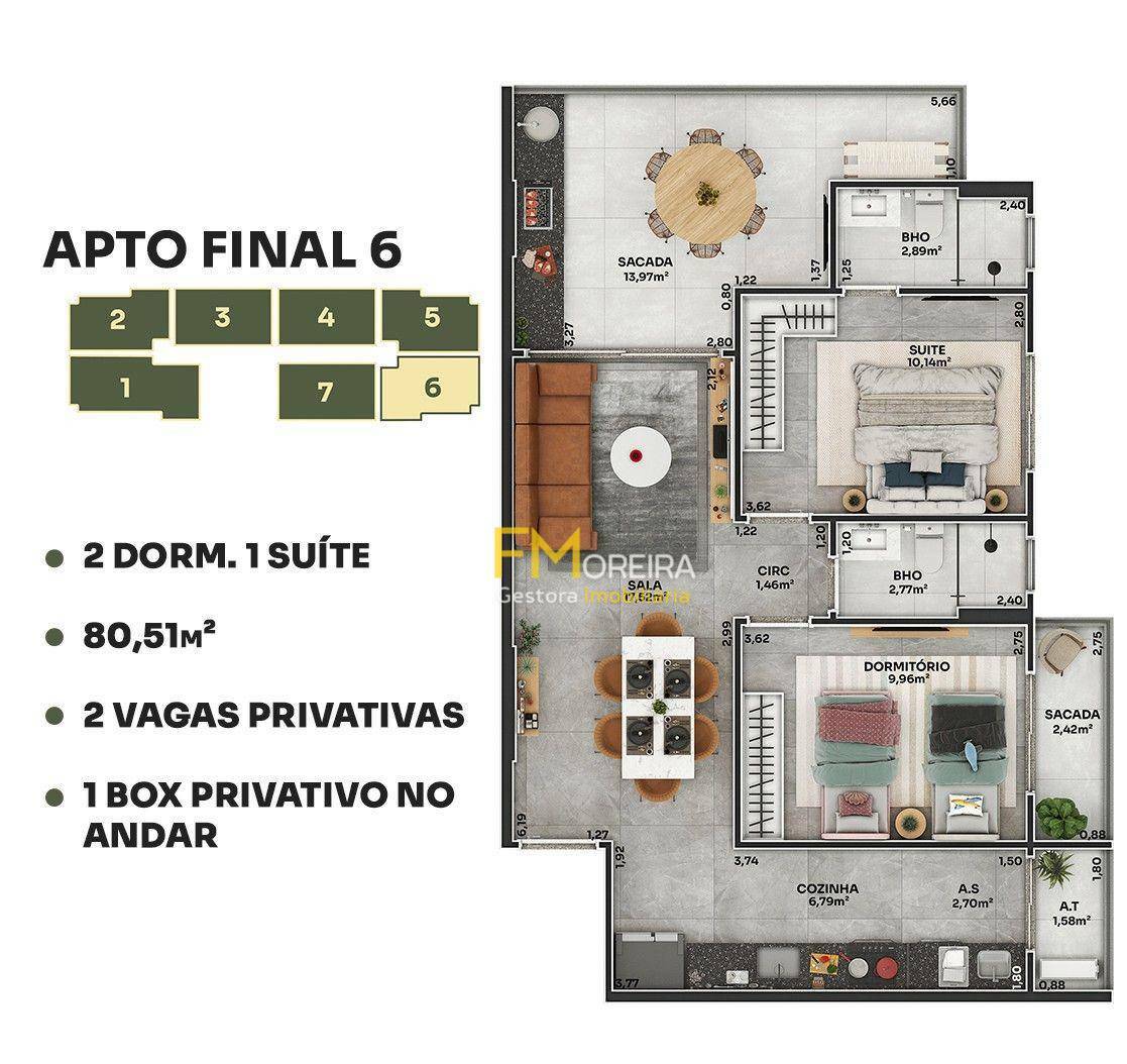 Apartamento à venda com 2 quartos, 80m² - Foto 15