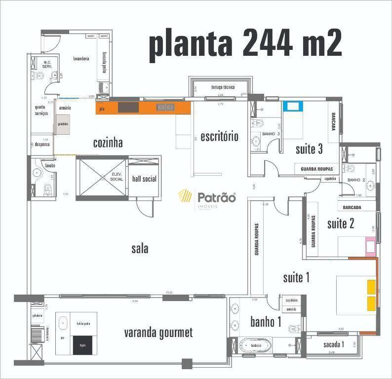 Apartamento à venda com 3 quartos, 244m² - Foto 5