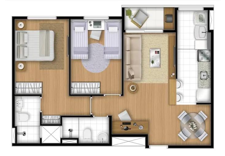 Apartamento à venda com 2 quartos, 59m² - Foto 14