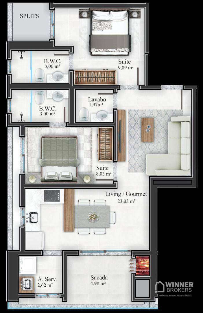 Apartamento à venda com 2 quartos, 69m² - Foto 24