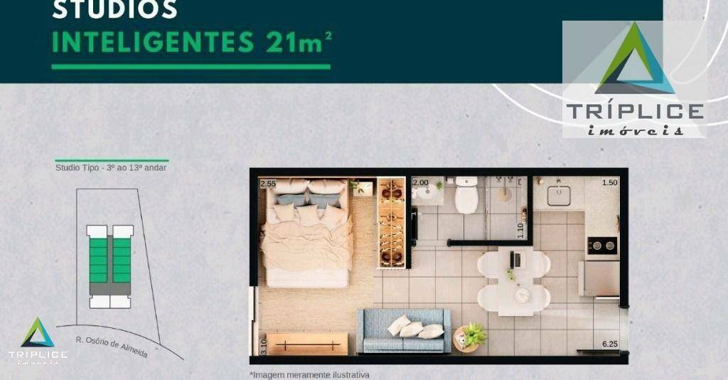 Kitnet e Studio à venda com 1 quarto, 21m² - Foto 2