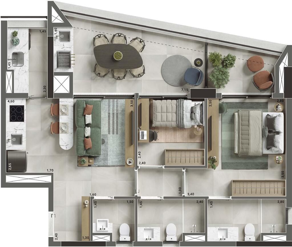 Apartamento à venda com 2 quartos, 88m² - Foto 2