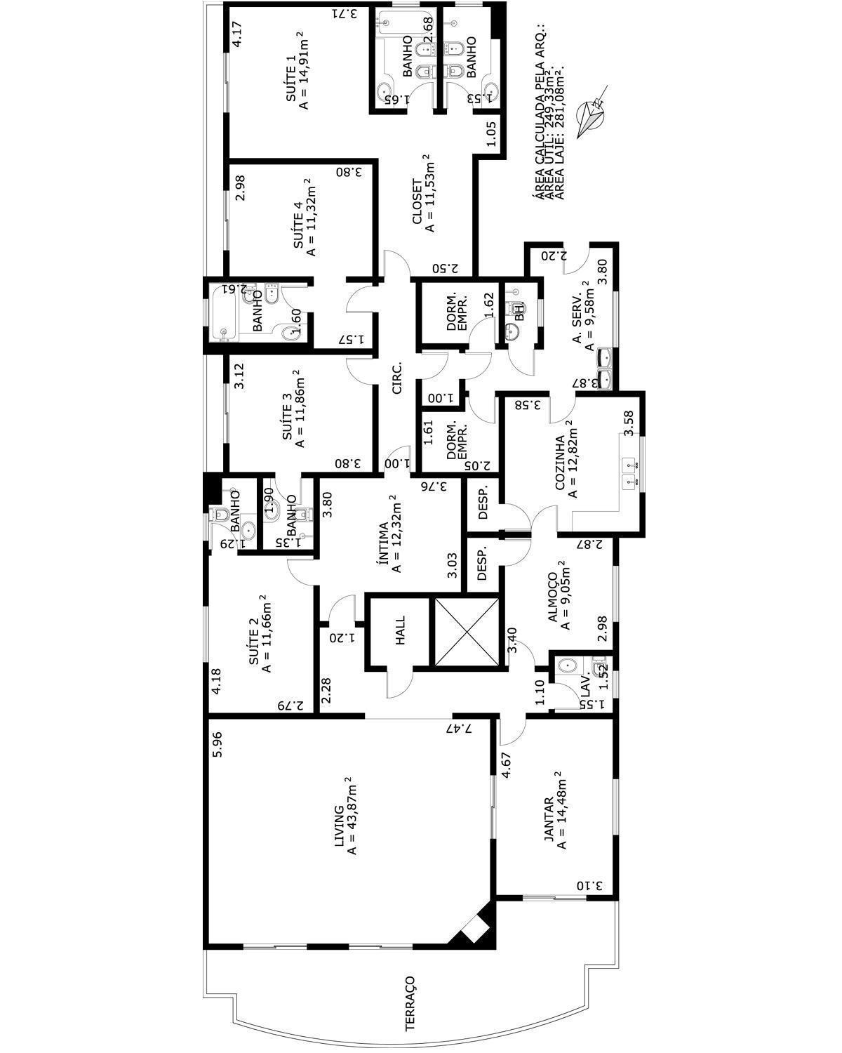 Apartamento à venda com 4 quartos, 260m² - Foto 2