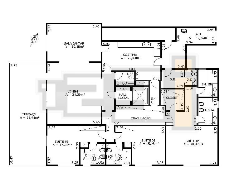 Apartamento à venda com 3 quartos, 276m² - Foto 6